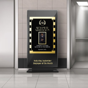 Schwarzes Gold Modernes Foto Mitarbeiter des Monat Foliendrucke