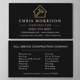 Schwarzes Gold Modernes Gebäude Visitenkarte