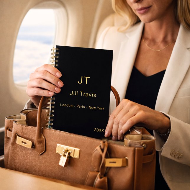 Schwarzes Gold modernes minimalistisches Luxusdesi Notizbuch (Von Creator hochgeladen)