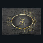 Schwarzes Gold Monogram Classic Royal Style Handtu Geschirrtuch<br><div class="desc">Schwarzes Gold Monogram Classic Royal Style Handtuch Elegant und modernes Design. Einschließlich extravaganter Blumenstaubkonstruktionen.</div>