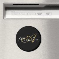 Schwarzes Gold-Monogramm-Name Kreuzfahrt-Tür