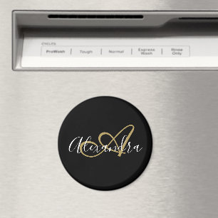 Schwarzes Gold-Monogramm-Name Kreuzfahrt-Tür Magnet