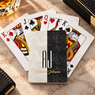 Schwarzes Gold Monogramm Spielkarten