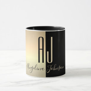 Schwarzes Gold Monogramm Tasse