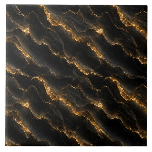 Schwarzes Gold-Onyx-Marmor nahtloses Muster Fliese