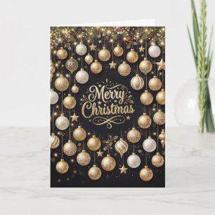 Schwarzes Gold-Ornament-Frohe-Weihnachtskarte Karte
