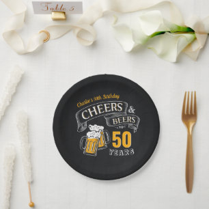 Schwarzes Gold Prost und Bier Geburtstag für jedes Pappteller