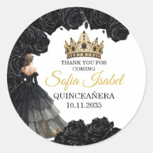Schwarzes Gold Quinceañera Individueller Aufkleber