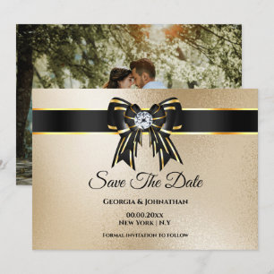 Schwarzes Gold schimmert DIY Foto elegant chic Lux Save The Date