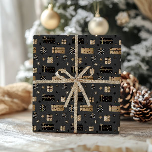 Schwarzes Gold skandinavisches Weihnachtsgebäck Mu Geschenkpapier