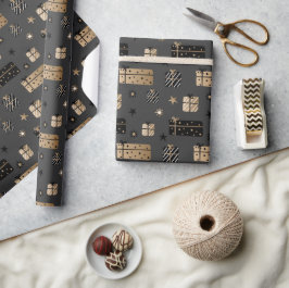 Schwarzes Gold skandinavisches Weihnachtsgebäck Mu Geschenkpapier