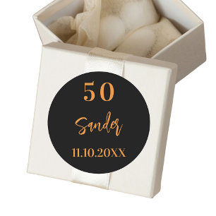 Schwarzes Gold-Skript-Minimalisten Runder Aufkleber