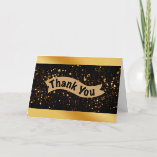 Schwarzes Gold-Sparkel-Dankeskarten-Design Karte