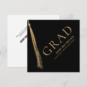 Schwarzes Gold-Tassel-Einzigartige Abschlussbenutz Einladung