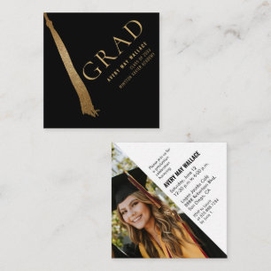 Schwarzes Gold-Tassel-Einzigartiger-Abschluss-Foto Begleitkarte