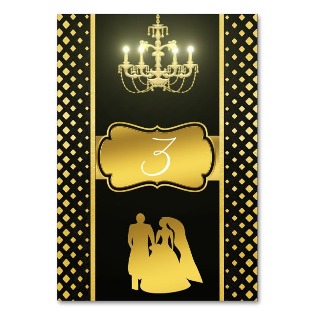 Schwarzes Gold Tischnummer (Vorderseite)