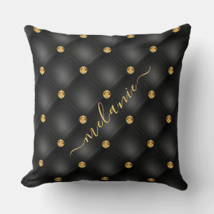 Schwarzes Gold-Tufted-Wurfkissen mit personalisier Kissen