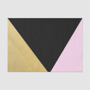 Schwarzes Gold und rosa Farbblock Mod Glam Dreieck Seidenpapier
