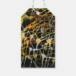 Schwarzes Gold- und Silber-Abstract-Splatter Geschenkanhänger
