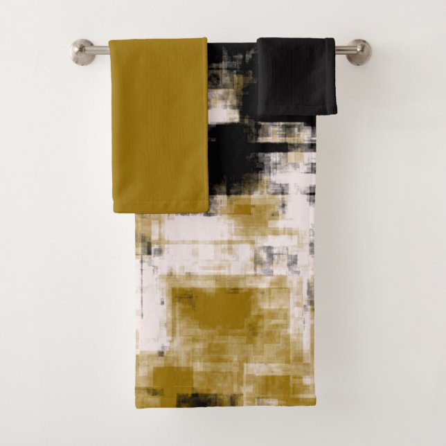 Schwarzes Gold und Weiß Badhandtuch Set (Insitu)