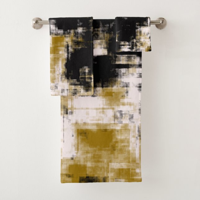 Schwarzes Gold und Weiß Badhandtuch Set (Insitu)