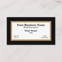 Schwarzes Gold und Weiß Minimalistisch Generic Visitenkarte