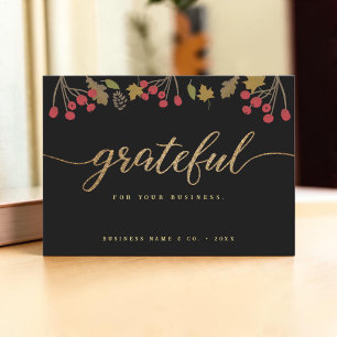 Schwarzes Gold Unternehmen Thanksgiving Kunden dan Feiertagskarte