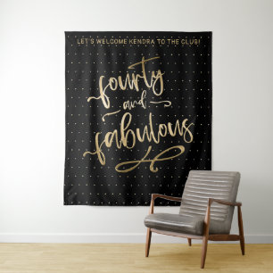 Schwarzes Gold Vierzig und fantastisch Geburtstags Wandteppich