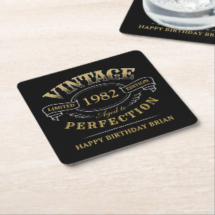 Schwarzes Gold Vintage gereift bis zur Vollkommenh Rechteckiger Pappuntersetzer
