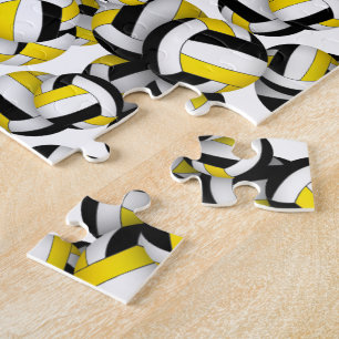Schwarzes Gold Volleyball-Team färbt Kinder Puzzle