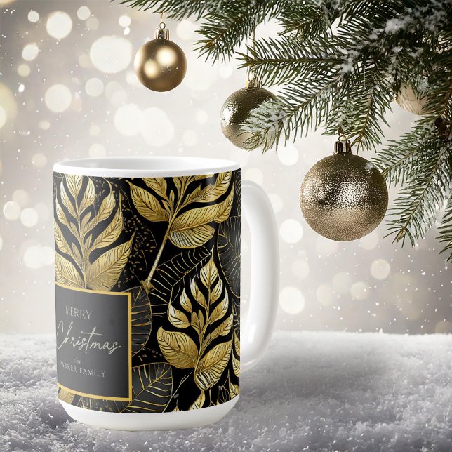 Schwarzes Gold Weihnachtsmuster#29 ID1009 Kaffeetasse (Von Creator hochgeladen)