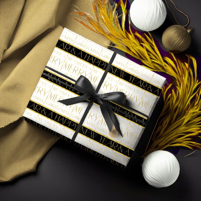 Schwarzes Gold Weihnachtsmuster#35 ID1009 Geschenkpapier (Von Creator hochgeladen)