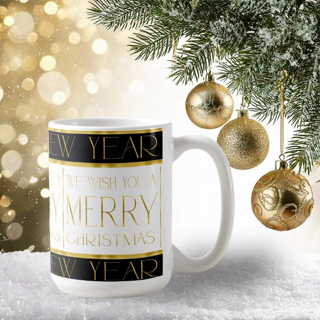Schwarzes Gold Weihnachtsmuster#35 ID1009 Kaffeetasse (Von Creator hochgeladen)