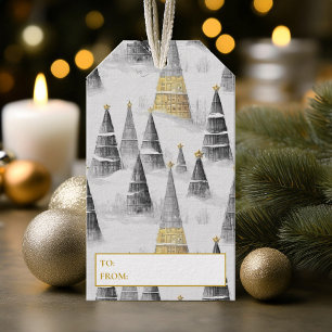 Schwarzes Gold Weihnachtsmuster#8 ID1009 Geschenkanhänger