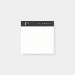 Schwarzes Gold Weiß Elegantes Einfaches Template M Post-it Klebezettel