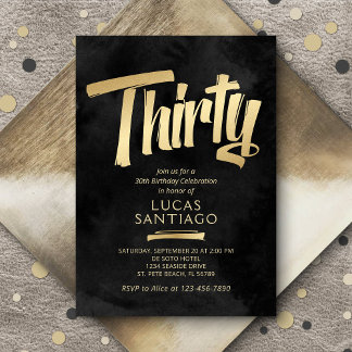 Schwarzes Gold zum 30. Geburtstag Einladung