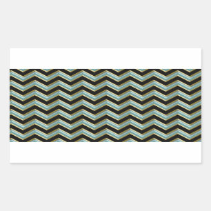 Schwarzes Goldaquamariner Zickzack Rechteckiger Aufkleber