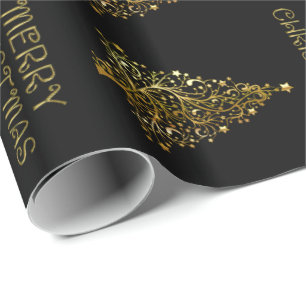 Schwarzes Goldelegante schicke Geschenkpapier