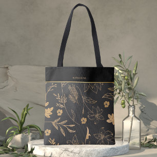 Schwarzes goldenes florales elegantes trendiges st