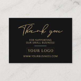 Schwarzes & goldenes Geschäft-Logo Danke Produktpf Visitenkarte