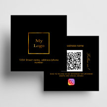 Schwarzes goldenes Logo QR Code Instagram folgen