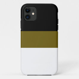 Schwarzes goldenes Olive Weiße Streifen Case-Mate iPhone Hülle