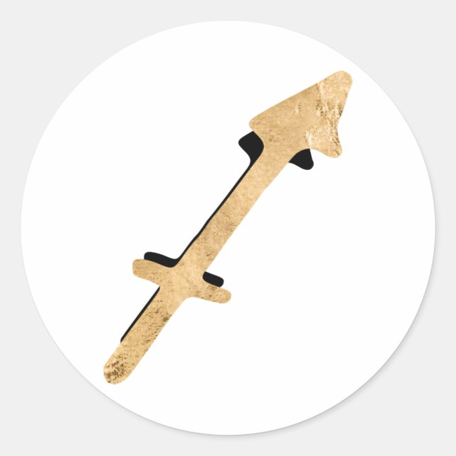 Schwarzes goldenes Zodiaksymbol Runder Aufkleber (Vorderseite)