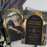 Schwarzes goldfarbenes abstraktes FOTO Hochzeit