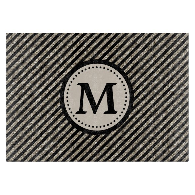 Schwarzes GoldGlitzer-Streifen-Ausschnitt-Brett Schneidebrett (Vorderseite)