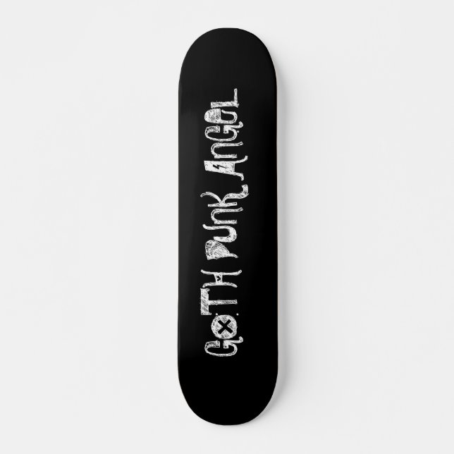 SCHWARZES, GOTH PUNK-ENGEL SKATEBOARD (Vorne)
