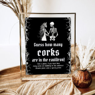 Schwarzes Gothic-Halloween-Ratespiel: Wie viele Ko Poster