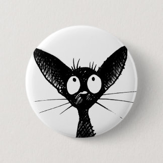 schwarzes gotisches Katzenknopf-Abzeichen Button