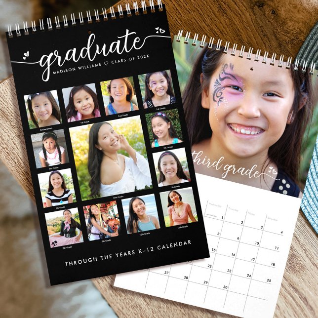 Schwarzes Graduate K-12 Script FotoCollage 15 Mona Kalender (Von Creator hochgeladen)