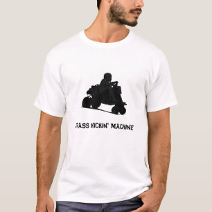 Schwarzes Gras-Kicker-Rasenmäher-Laufen T-Shirt